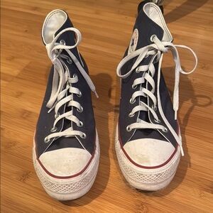 Converse Platfrom Navy High-Top Sneakers